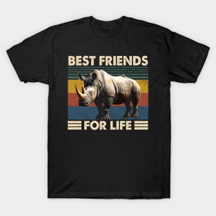 Rhino Best Friends For Life Tee for Admirers of Wildlife Warriors T-Shirt